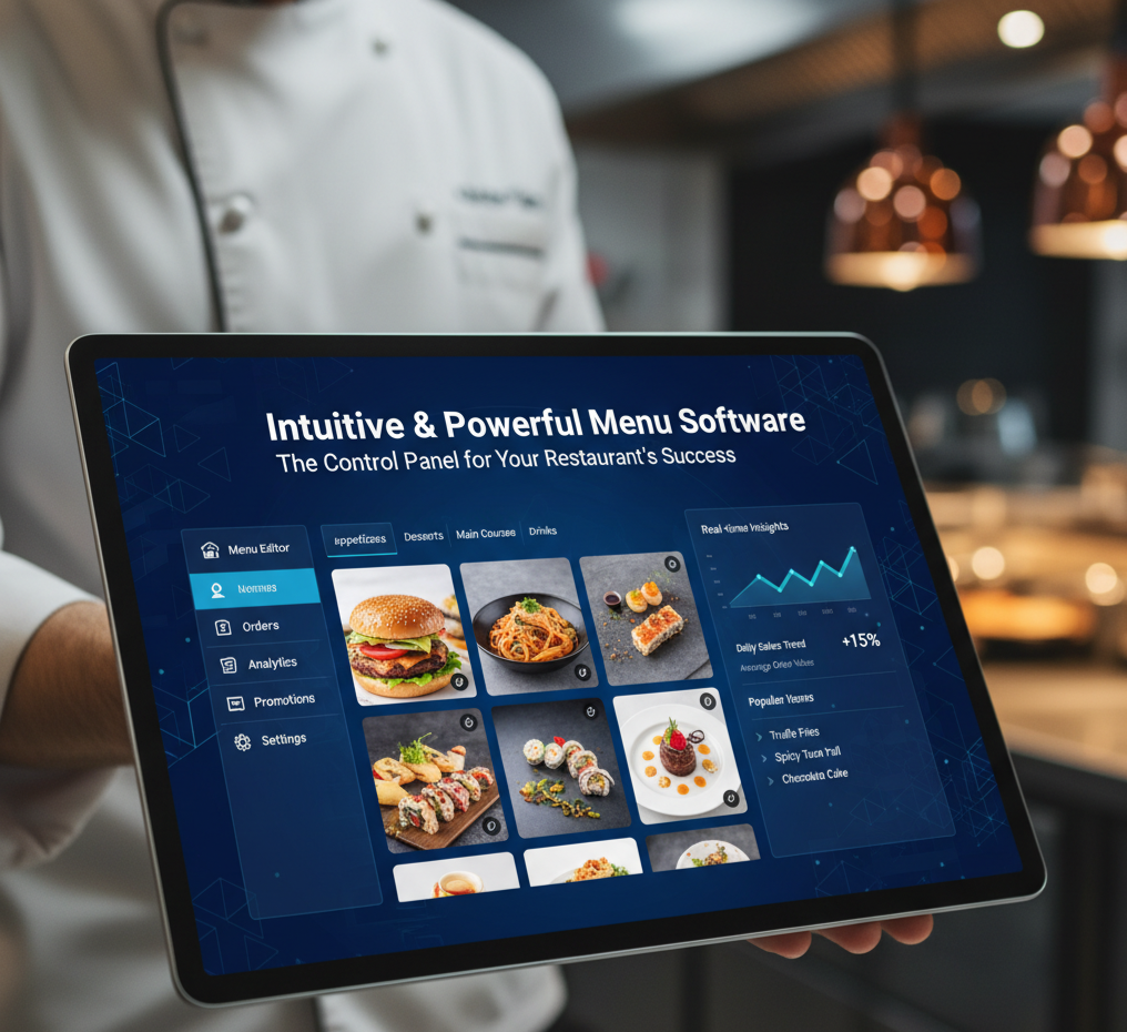 Easy-to-use restaurant menu software dashboard in Gorakhpur